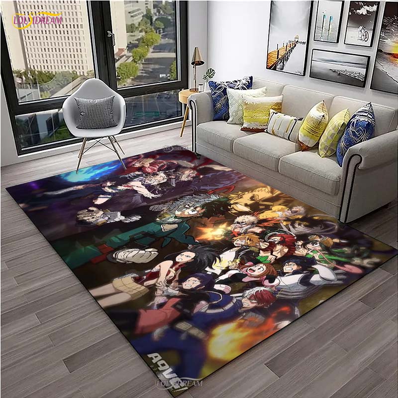 Cartoon Anime Carpet for Living Room Bedroom Rug My Hero Kitchen Kids Door Unslip Floor Mats Birthday gift photography props Rug
