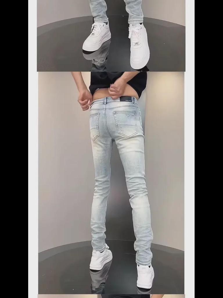 Men's Trendy Slim Stretch Ripped Jeans - Casual Versatile Pants
