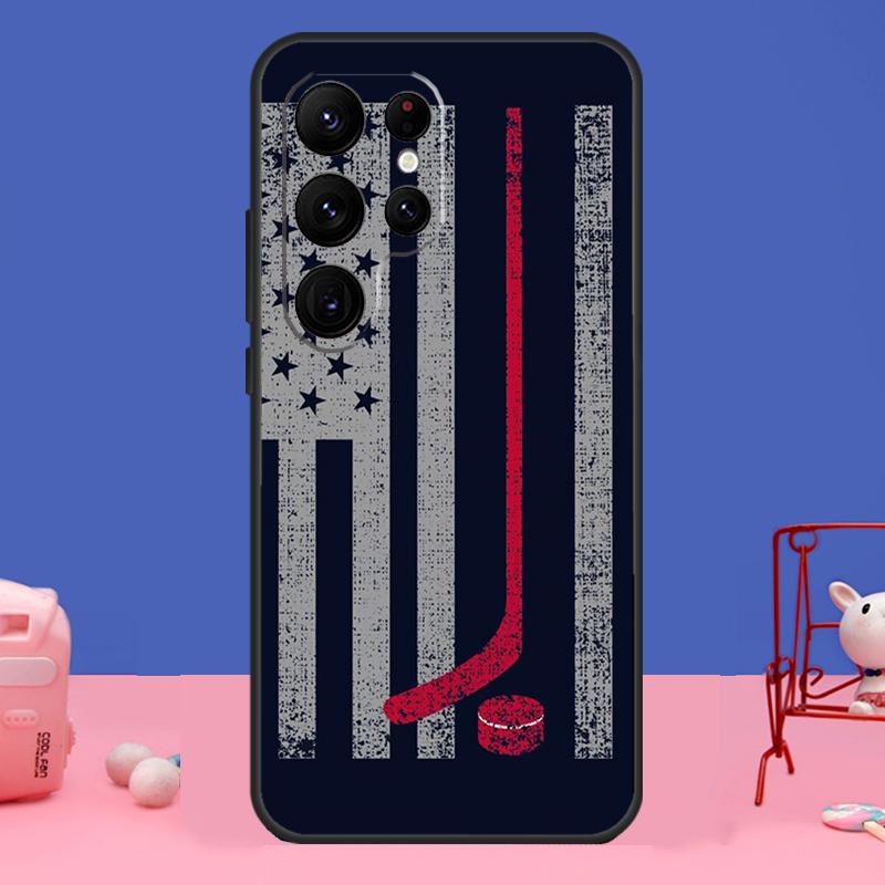 Ice Hockey Puck Case For Samsung Galaxy S24 Ultra S23 S22 S21 S20 FE Note 20 S8 S9 S10 Note 10 Plus Cover