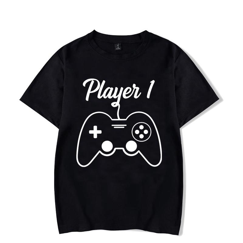 Couple Matching T-Shirt Funny Game Player Shirts Short Sleeve Loose Women Men Tshirt Pregnancy Announcement Tops