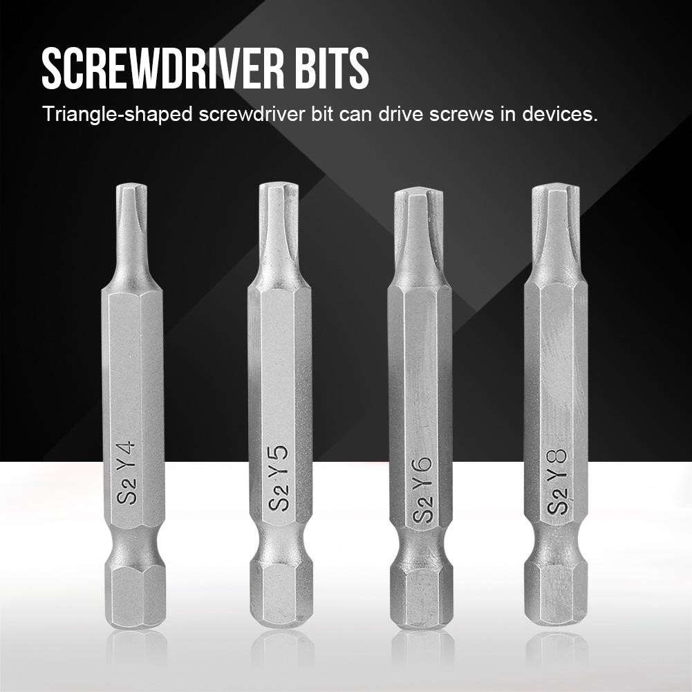 4Pcs Triangle Shaped Y Type 1 4 Hex Shaft Magnetic Screwdriver Screw Tool