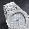 Street Style Watch Quartz with Full Diamond Bezel And Dial High Stylish Timepiece Accuracy Sparkling Trendy Hip-Hop for Daily Party Men