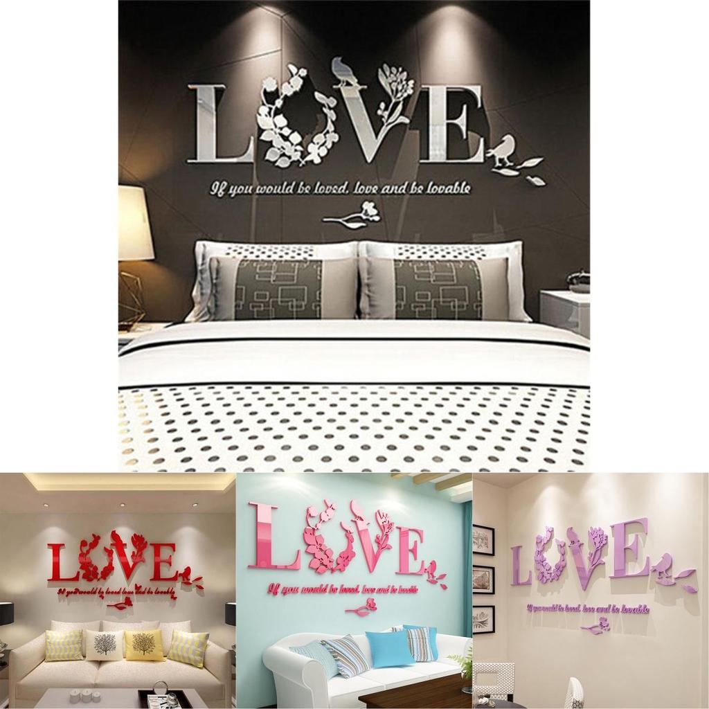 Versatile And Timeless Home Decor 3d Mirror Love Wall Stickers For Any Room