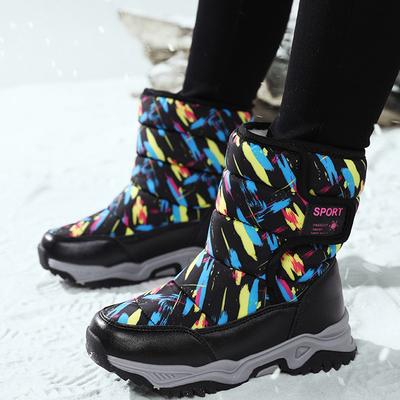 Winter Children Shoes Plush Waterproof Non Slip Girl Rubber Snow Boots Fashion Warm Outdoor Boots
