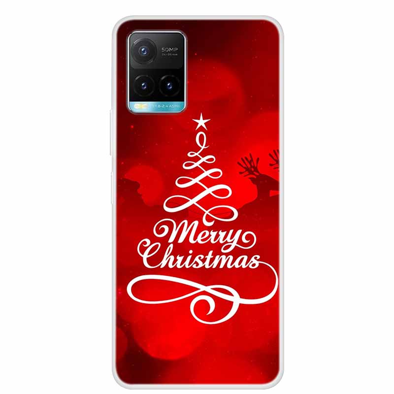 Christmas For Vivo Y21s Case TPU Soft Silicone Back Cover Case For Vivo Y21s V2110 Shockproof Coque VivoY21s Shell Cartoon Funda