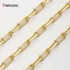 18K Gold Plated Brass Rolo Cable Chain,5.8*13.5mm Paperclip Link Chain for DIY Handmade Jewelry Making Materials Accessories