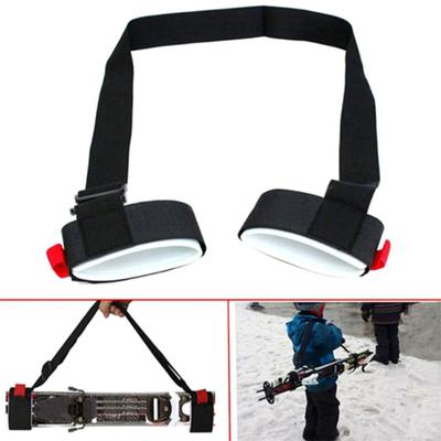 Nylon Skidstång Axel Handbärare Piskhandtag Remmar Justerbar Spänne Krok Loop Skyddande Svart Nylon Skidhandtag Remväska