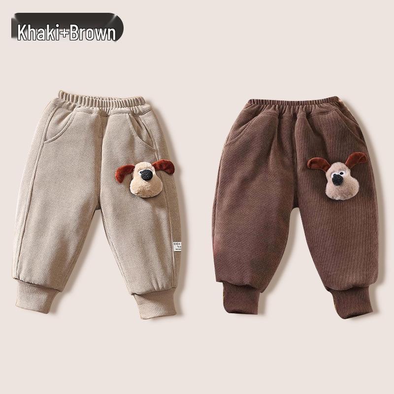 Jingqi Baumwoll-Sweathose mit Fleecefutter für Kinder: Warme Winterhosen für Jungen und Mädchen