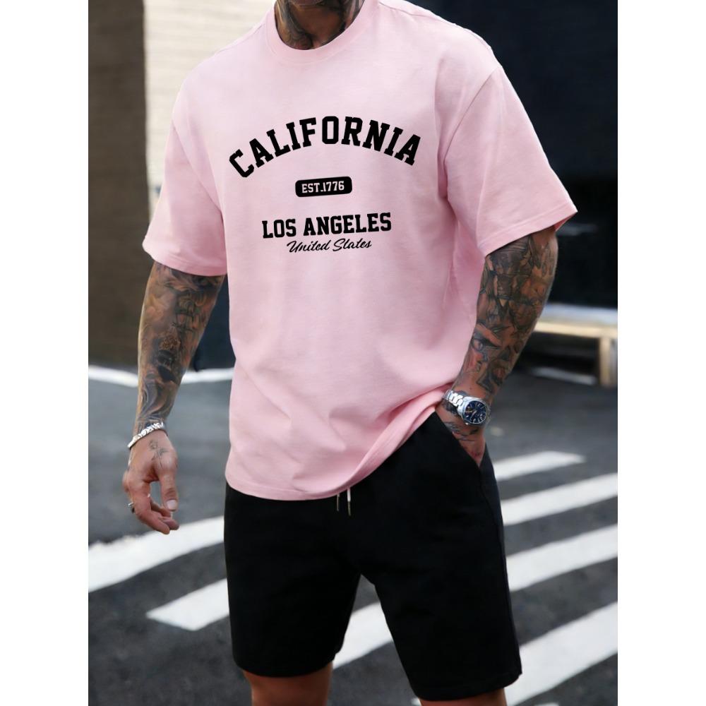 California Los Angeles Est 1776 Men T Shirts Retro Fashion Soft Short Sleeve Summer Comfortable T-Shirt Unisex Loose Top