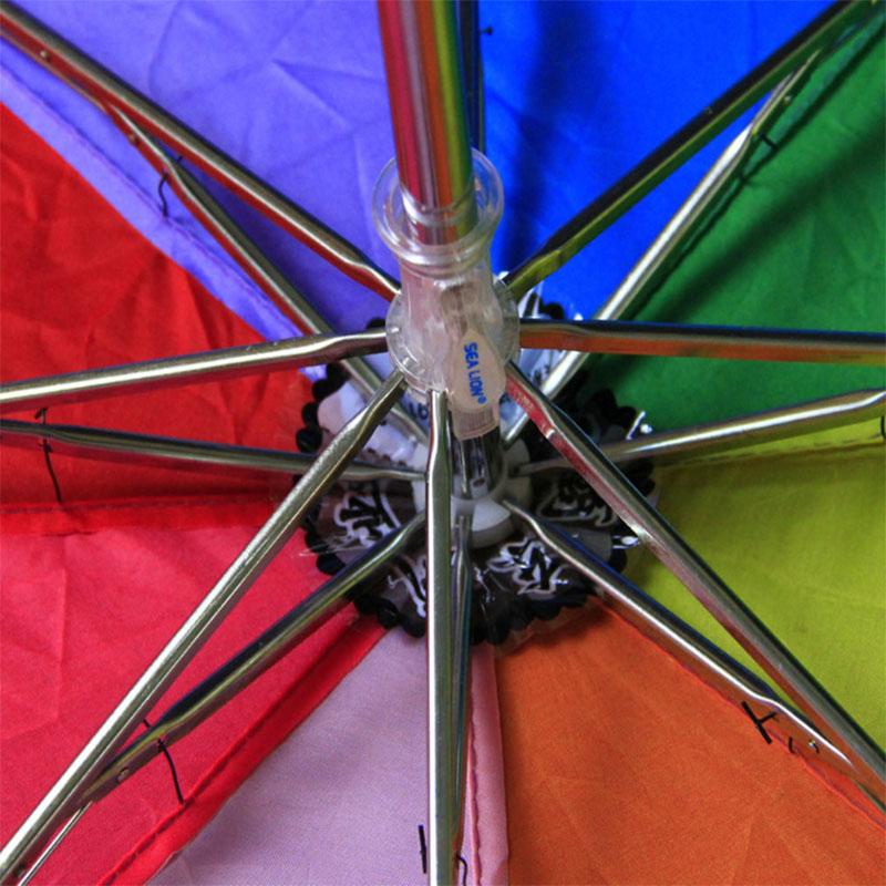 Guarda-sol dobrável de arco-íris de alto valor, protetor solar e proteção UV