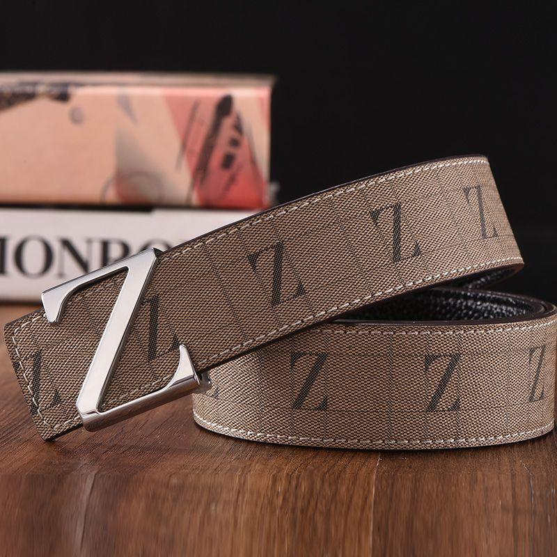 

Ремень из сплава коровьей кожи первого слоя с гладкой пряжкой, деловой, повседневный, простой ремень с буквами 125cm серебряный