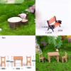Fine Workmanship Miniature Micro Landscape Furniture White Bench And Resin Table
