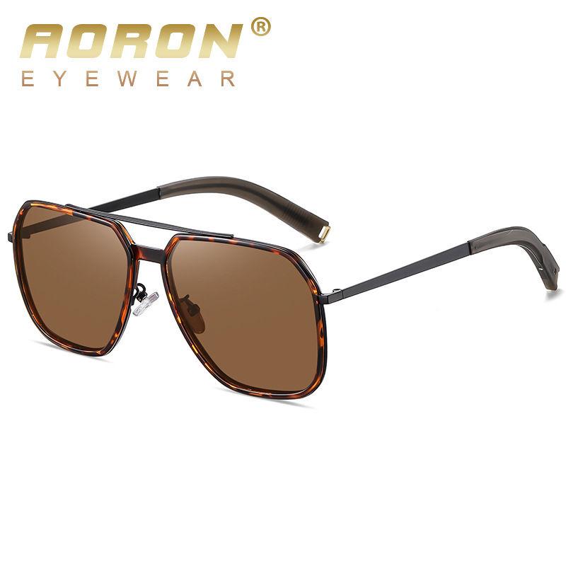 AORON Metal Frame Polarized Sunglasses for Men Women Fashion Driving Cycling Outdoor UV400 Anti Glare Glasses