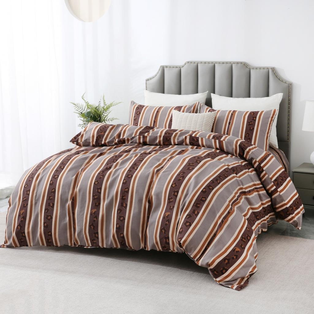 Simple Stripes Duvet Cover Twin Full King Modern Geometric Striped Comforter Cover 2/3pcs Microfiber Reversible Boho Bedding Set