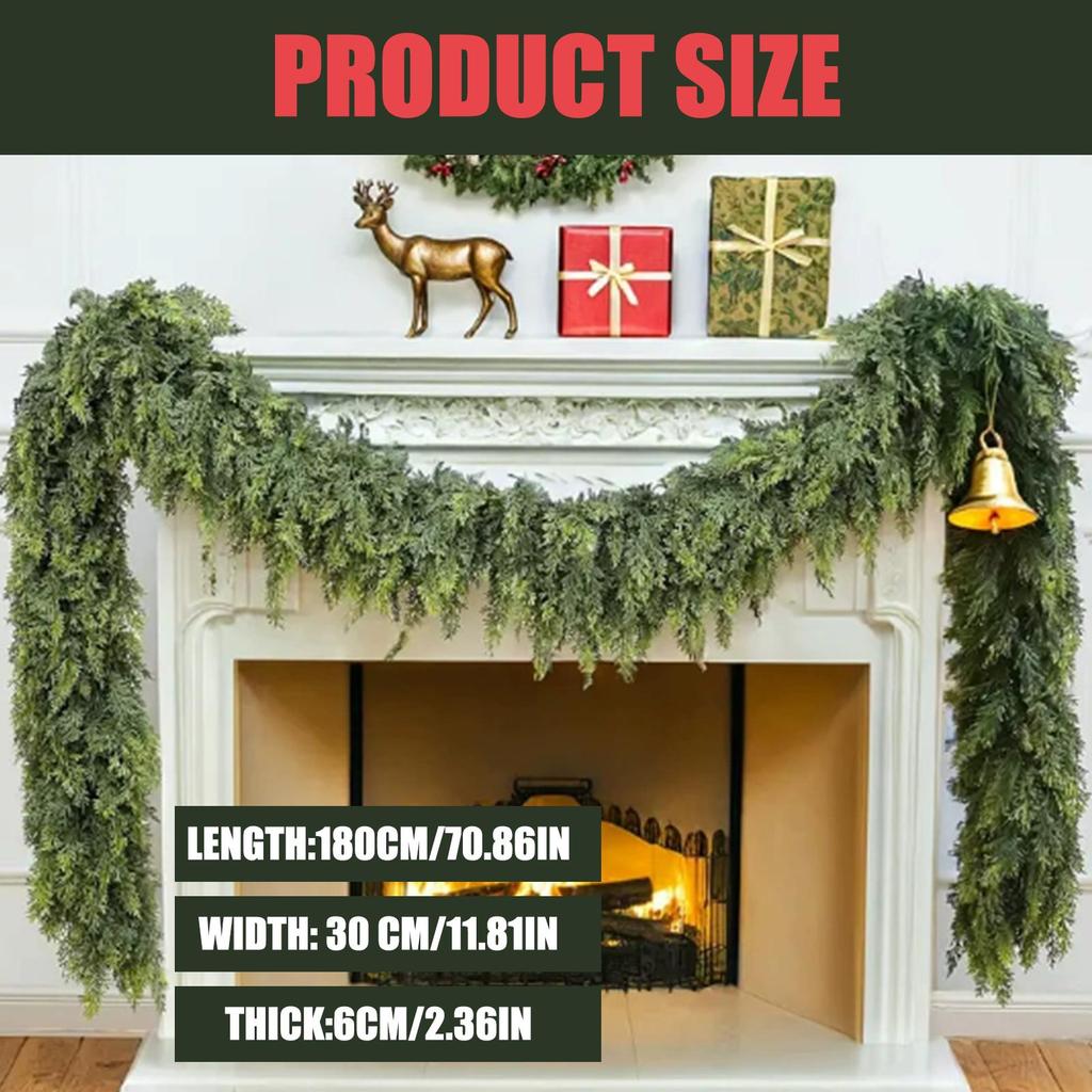 Christmas Garland 5.9ft Artificial Vine Hanging Plant Ornament for Mantel Indoor and Outdoor Christmas Home Decoration