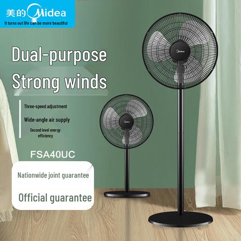 Midea 16-Inch 5-Blade Mechanical Pedestal Fan FSA40UC CN plug (adapter included)