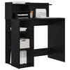 Desk with Shelf Black Oak Effect 90 x 48 x 101.5 cm