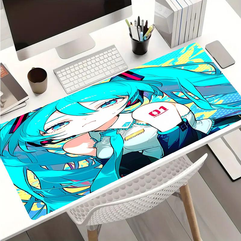 Hatsune Miku Theme Premium Non-slip Mouse Pad with Stitched Edges,Durable Rubber Material,for Desktop & Gaming Great Gifts