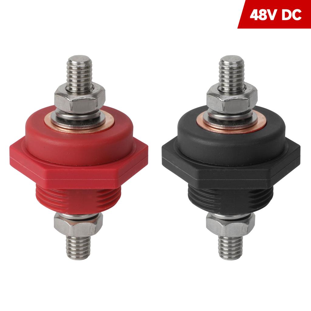 3/8in Stud Battery Power Junction 300A 48V DC Post Connectors Brass Replacement Terminal Kit for Car Camping RV Truck Boat