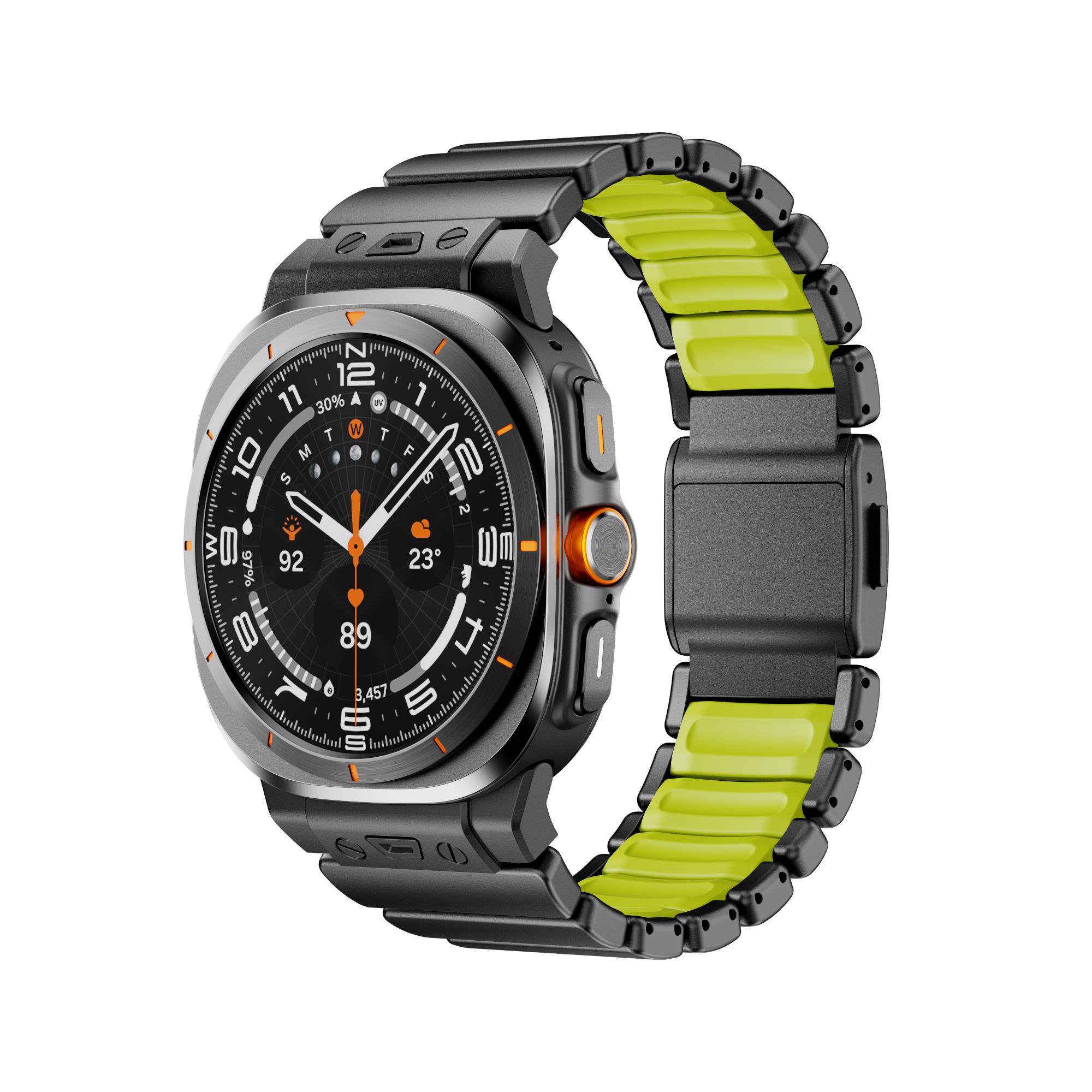 

Магнитный ремешок для Samsung Galaxy Watch Ultra 2025/7 47 мм из нержавеющей стали + силиконовый ремешок для Galaxy Ultra 47 мм, браслет For Galaxy 7 Ultra