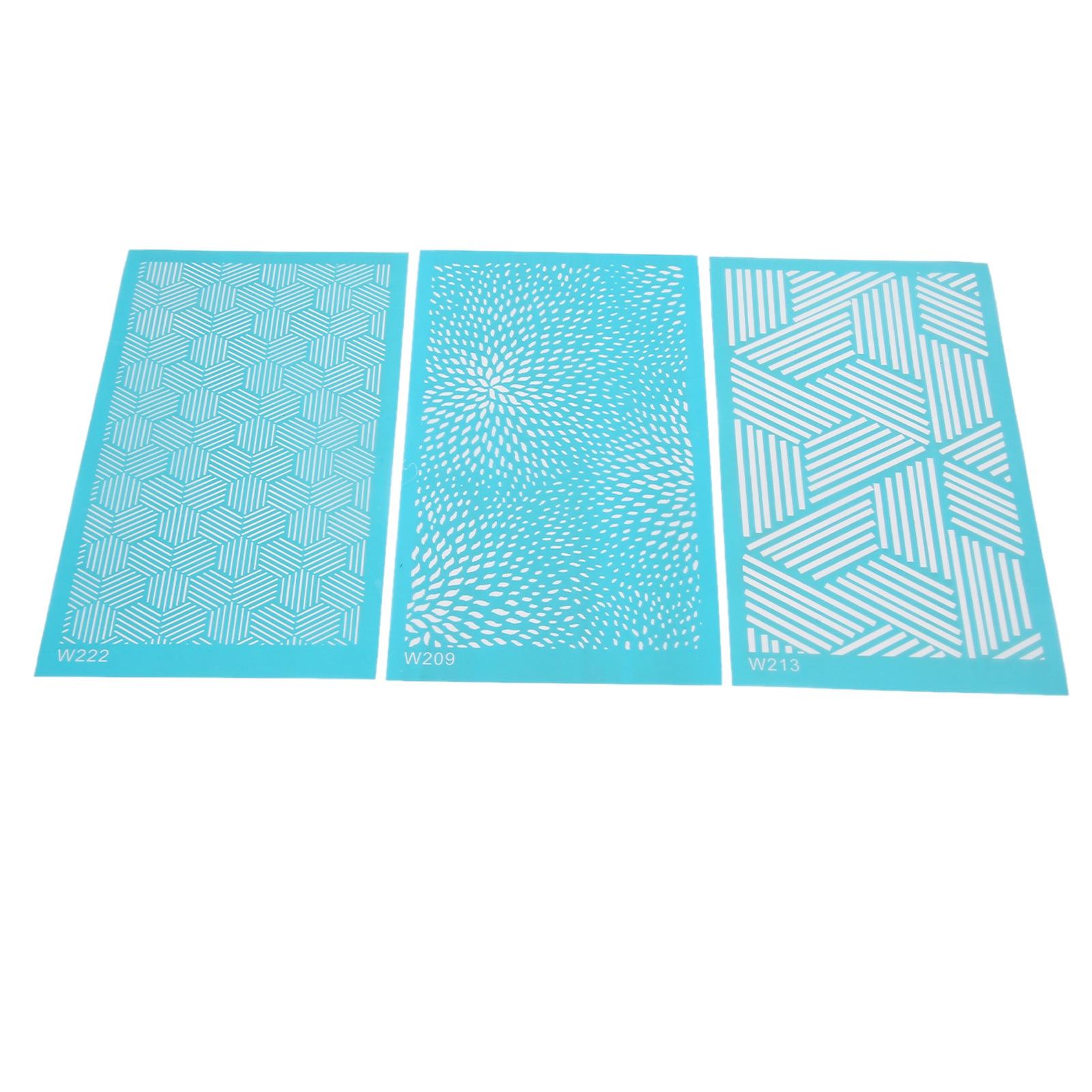 

3pcs Silk Screen Stencils for Polymer Clay Reusable DIY Silk Screens for Paper Cards T Shirts Canvas Glasses 209 213 222