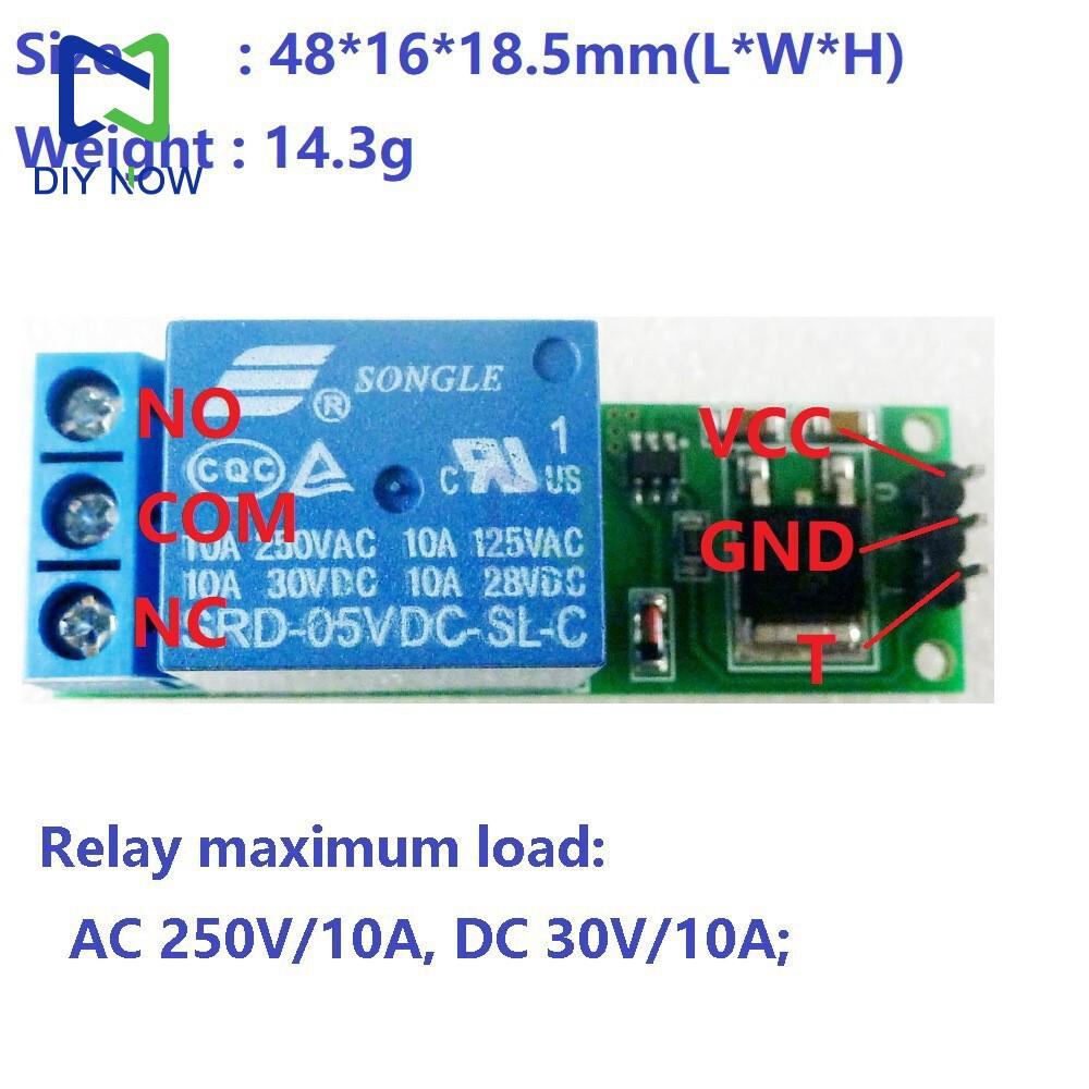 IO25B01 DC 6V 9V 12V 24V Flip-Flop Latch Relay Module 1 Channel Bistable Self-locking Switch Low Pulse Trigger Board for Arduino
