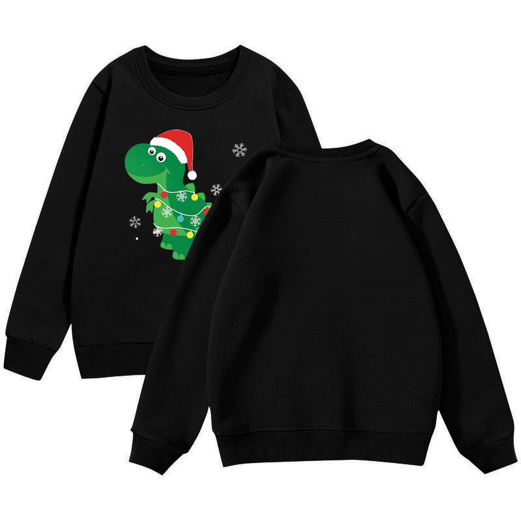 Julegenser for jenter med rund hals til barn, trykte babytopper