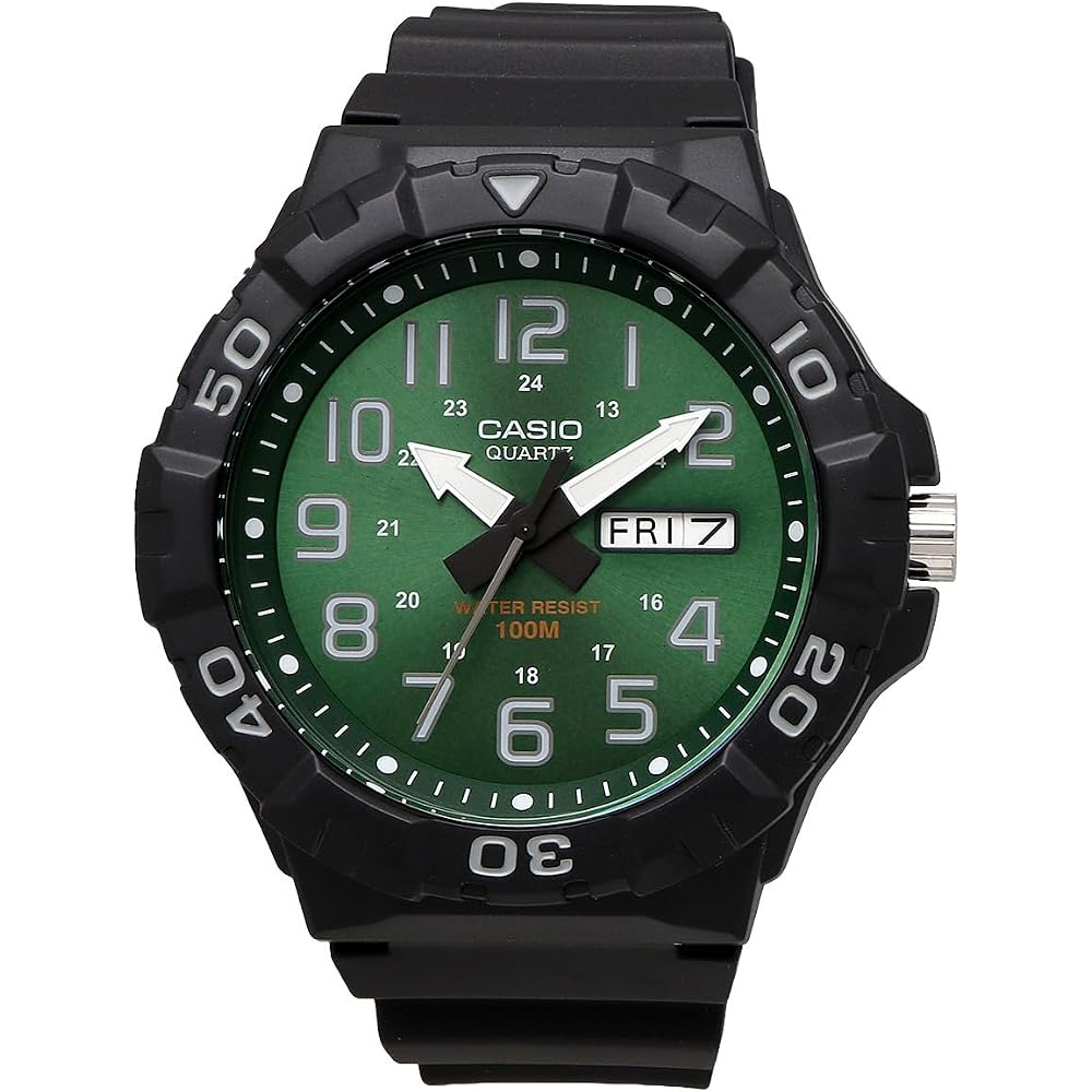 [CASIO] Standard Big Face Quartz Watch MRW-210H-3BV Men's Green Sunburst Dial (Overseas Model) [Parallel Import]