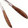 Tongs For Cooking 11.8 Inch Non-Stick Locking Utensil Wooden Food Serving Tongs For Cooking Salad Food BBQ Grill Bread Toast