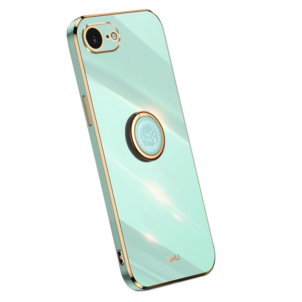 

XINLI Чохол для iPhone 16e з кільцем-підставкою, гальванічне покриття, ТПУ чохол для телефону Cyan