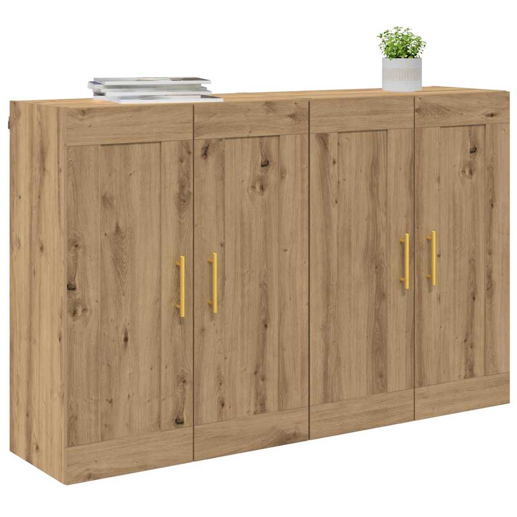 Wall Mounted Cabinet 2 pcs Artisan Oak Finish 69.5 x 34 x 90 cm