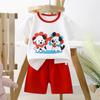 Cartoon Animal Kids Short Sleeve Cotton Pajamas Sets For Summer Playtime