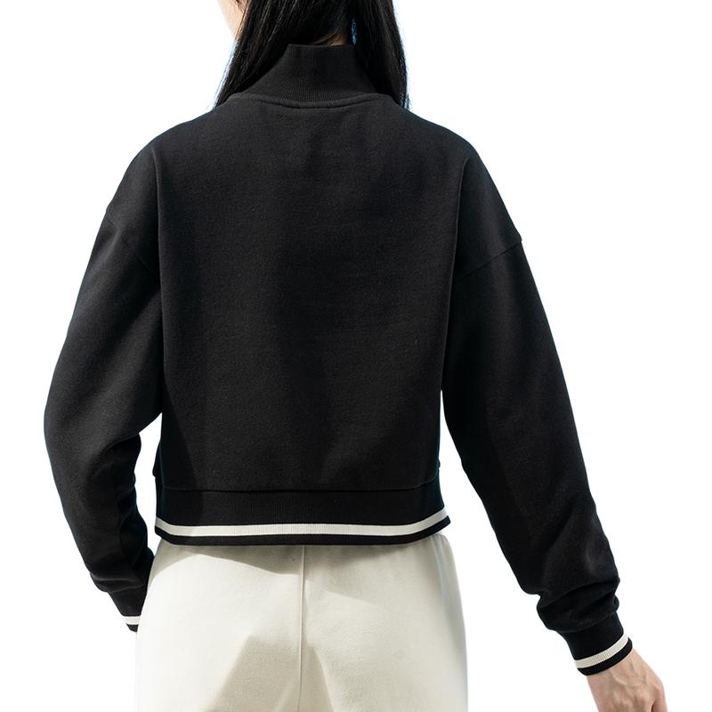 Puma Sports Lifestyle Serie Lässiges Sweatshirt mit Stehkragen, locker, langärmelig, für Damen, Sweatshirt, Schwarz 681524-01