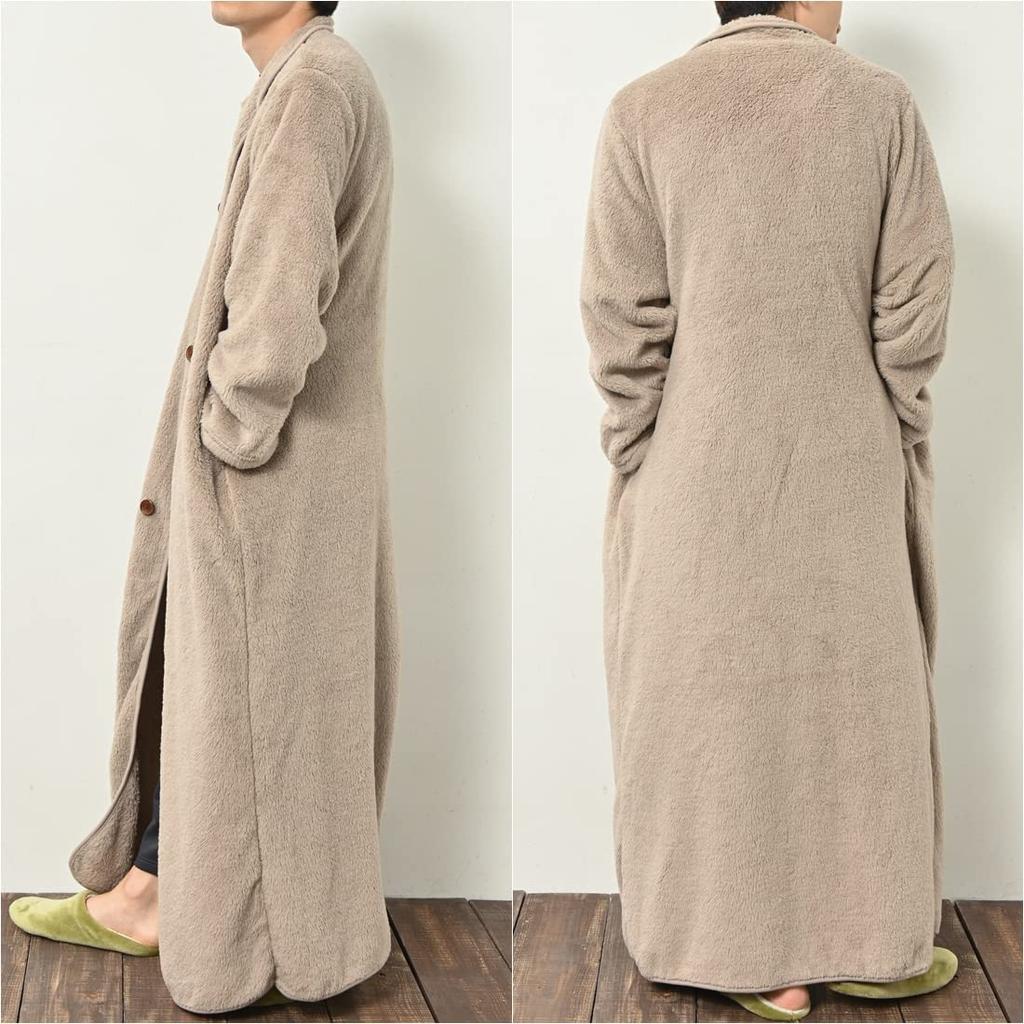 Aunii Invierno Vestible y Mullido Piel de Oveja 8198 Pijama de Hombre, Ropa de Estar por Casa, Manta, Cubresofá, Albornoz, Boa, Unisex, (Negro)