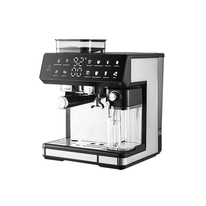 Dual Boiler Coffee Machine with Grinder, Digital Display & Dual Extraction, for Home & Office