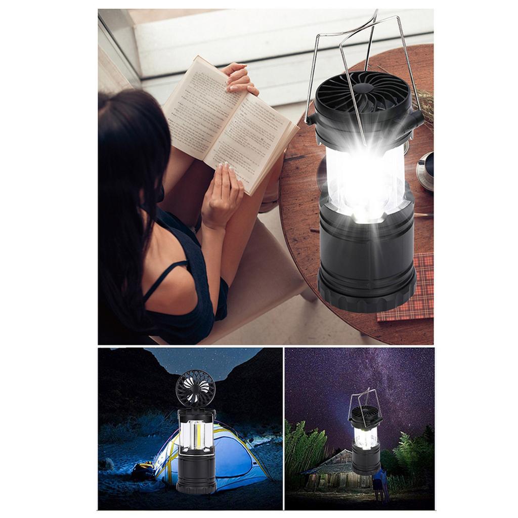1 Pack LED Camping Lantern Collapsible 250LM Lanterns with Fan Suitable Survival   Kits for