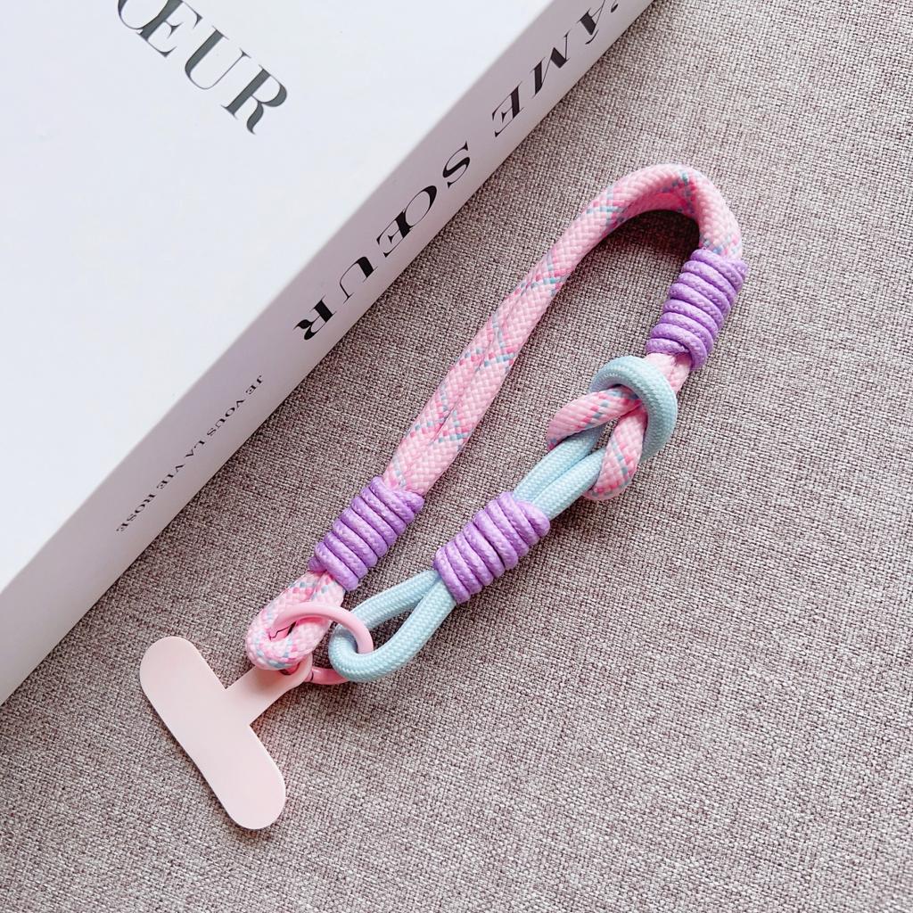 Correa de Mano Simple de Color Contrastante Linda Elegante Correa Corta Ajustable para Teléfono Móvil Correa Antiperdida Universal con Clip para Funda de Teléfono