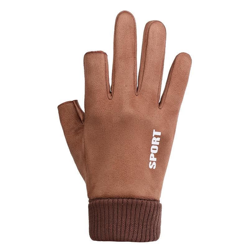 Herbst- und Winterhandschuhe für Damen und Herren Wildleder Paare Takeaway Radfahren Outdoor-Sport Plus Samt Touchscreen Warme Handschuhe