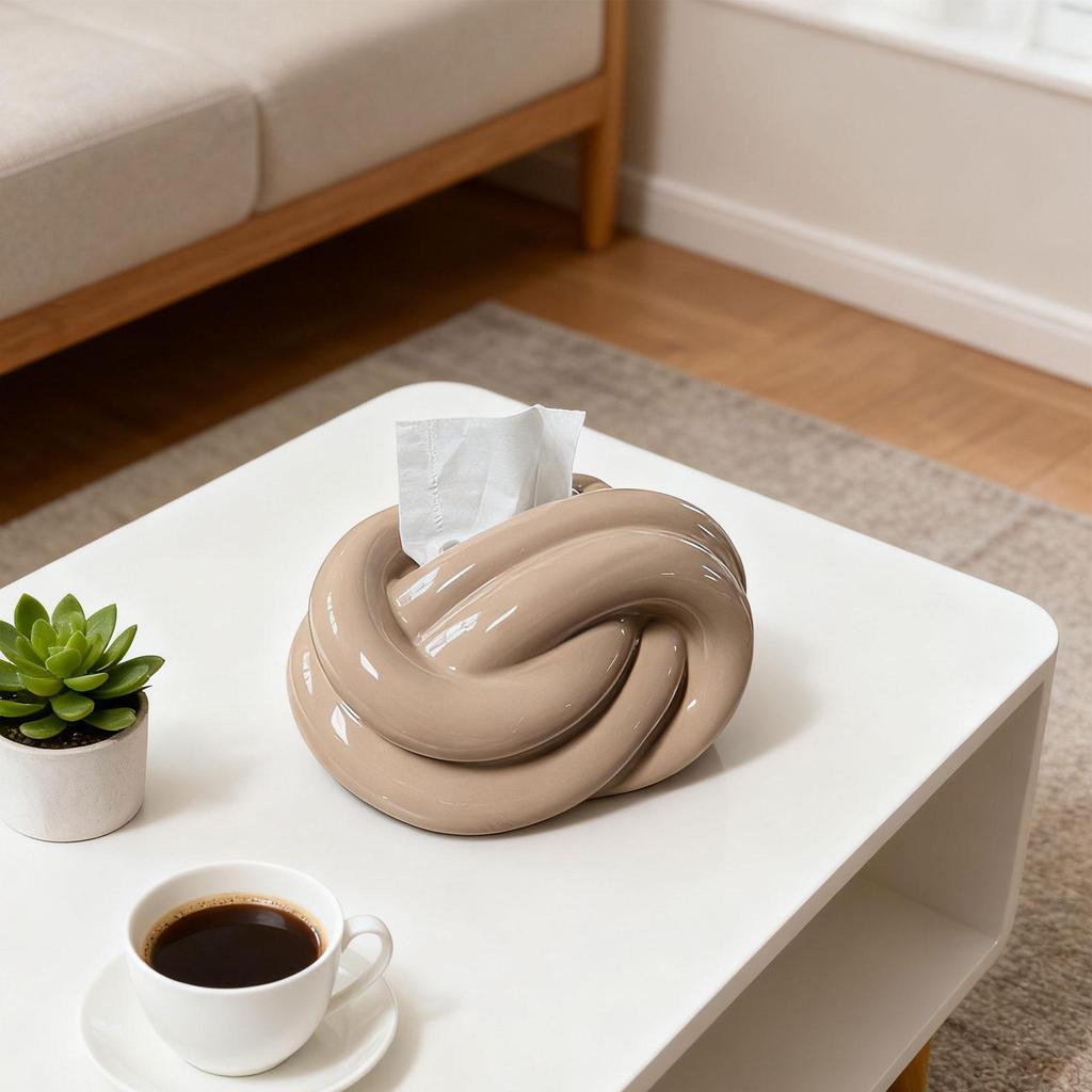 Tissue Box Cover Ceramic Convenient Home Decor Facial Paper Holder for Vanity Dresser