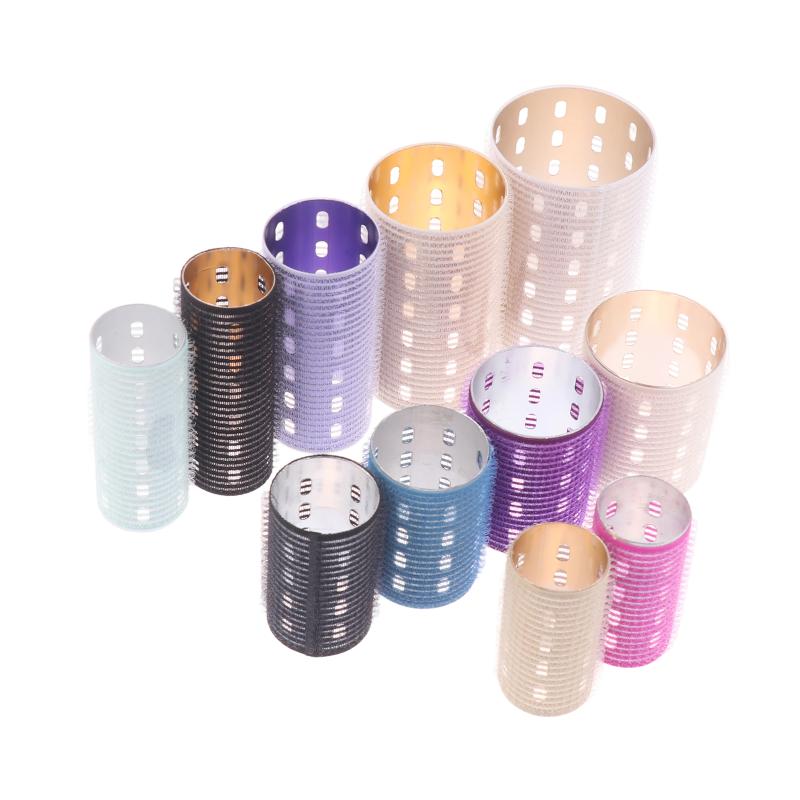 Rullo per Capelli Autoadesivo con Nucleo in Alluminio Colorato Gancio e Anello in Nylon Puro Rullo Autoaderente Styling Caldo Termico Arricciacapelli per Volume
