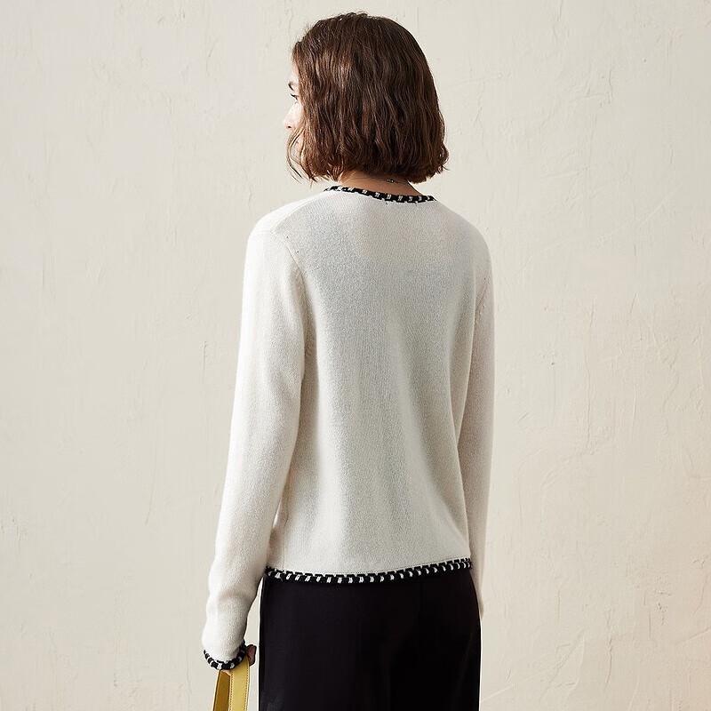 Women's Premium Color-block Cashmere Knit Cardigan