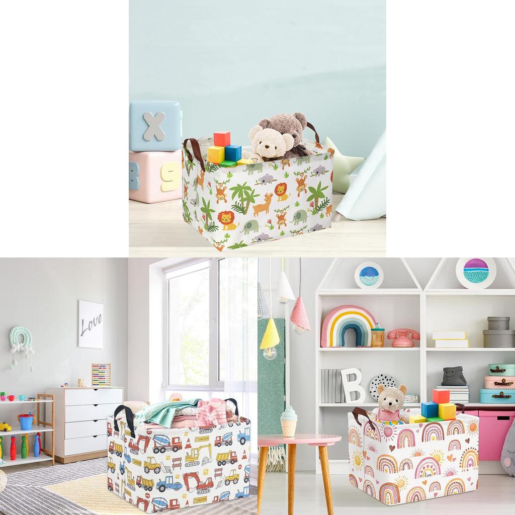 Childrens Cartoon Storage Bin With Polyester Material For Bedroom Playroom Organization