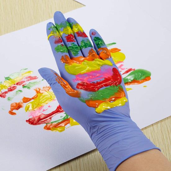 100Pcs Disposable Thick Home Cleaning Elastic Waterproof Kitchen Nitrile Gloves