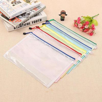 PVC Verdikte Mesh Rits Mappentas met Bedrukt Logo