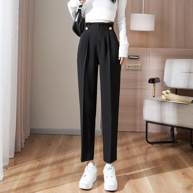 Women's High-Waisted Korean-Style Carrot Pants - Spring New Casual Harem Trousers
