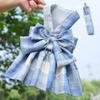 Yousheng Pet Harness Leash Plaid Pattern Adjustable Breathable Pet Cats Puppy Chest Strap Dress Traction Rope Kit for Pet Training
