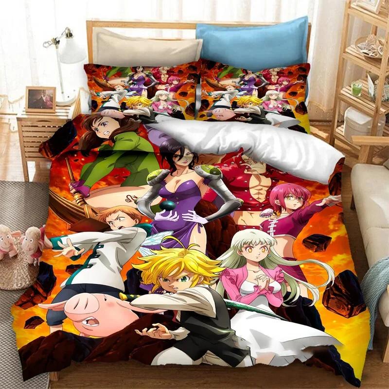 Anime The Seven Deadly Sins Duvet Cover 3D Printed Bedding Set Pillowcase Double Twin Full Queen King Adult Kids Quilt Cover