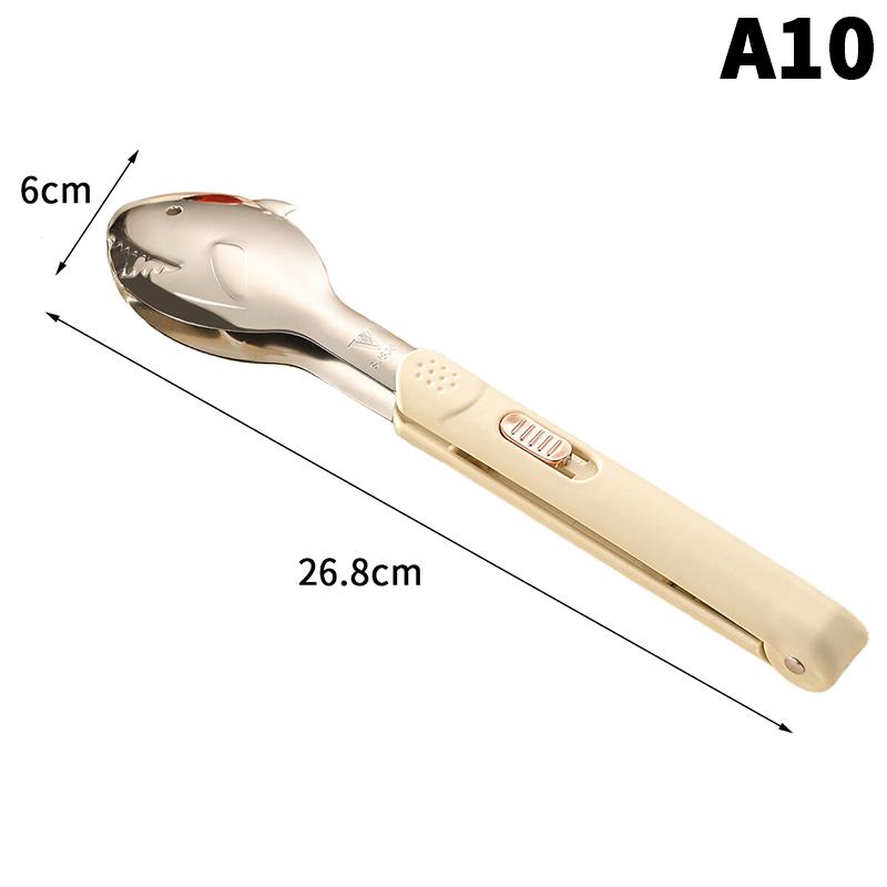 Stainless Steel Food Tongs Household Kitchen Thickened Heat-resistant Steak Tongs Food Buffet Barbecue Roasted Meat Bread Clips