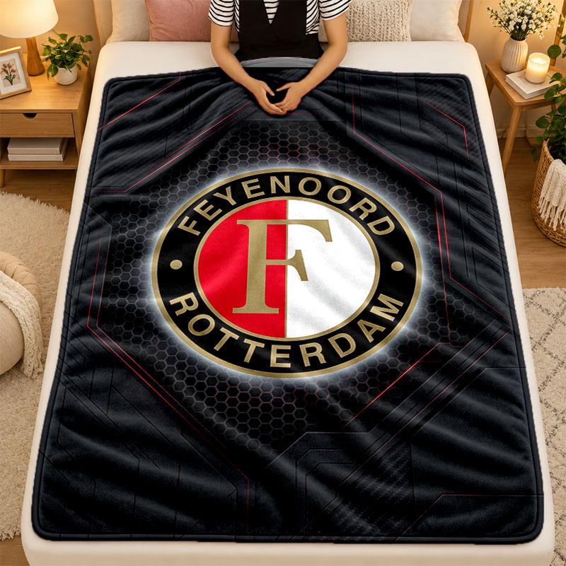 Flannel BlanketFeyenoord Warm Soft Throw Blanket for Indoor Sofa Bed Living Room Use