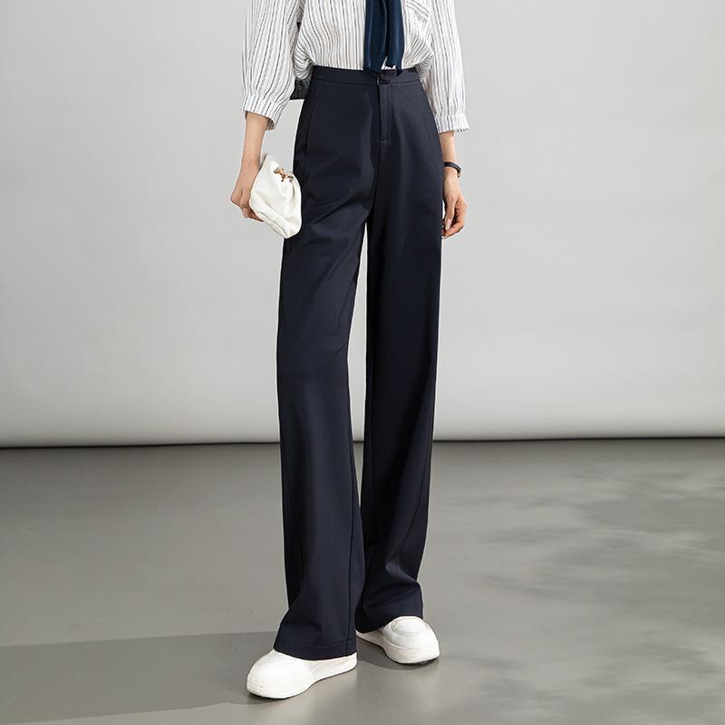 Straight pants 1116 spring and summer meat cover thin suit wide leg trousers children high waist elastic casual summer thin